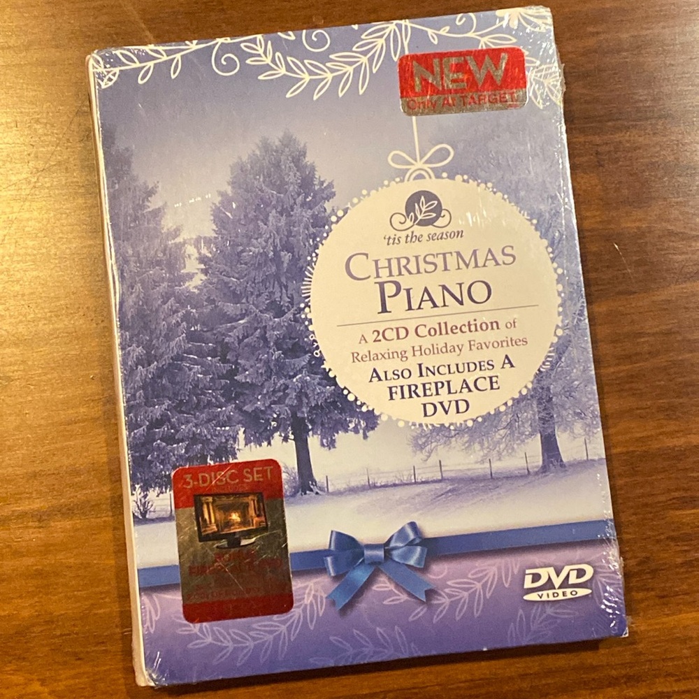 NEW Christmas Piano 2 CD Collection + Fireplace DVD Factory Sealed 100+ Minutes
